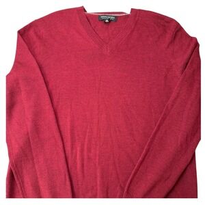 Banana Republic Extra Fine Merino Wool Mens Med Sweater V Neck Preppy Classic
